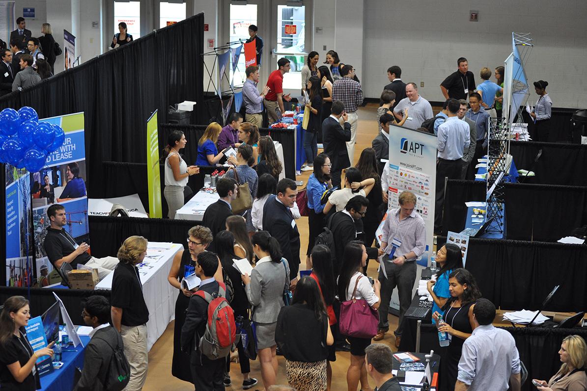 Photo of students attending a career fair